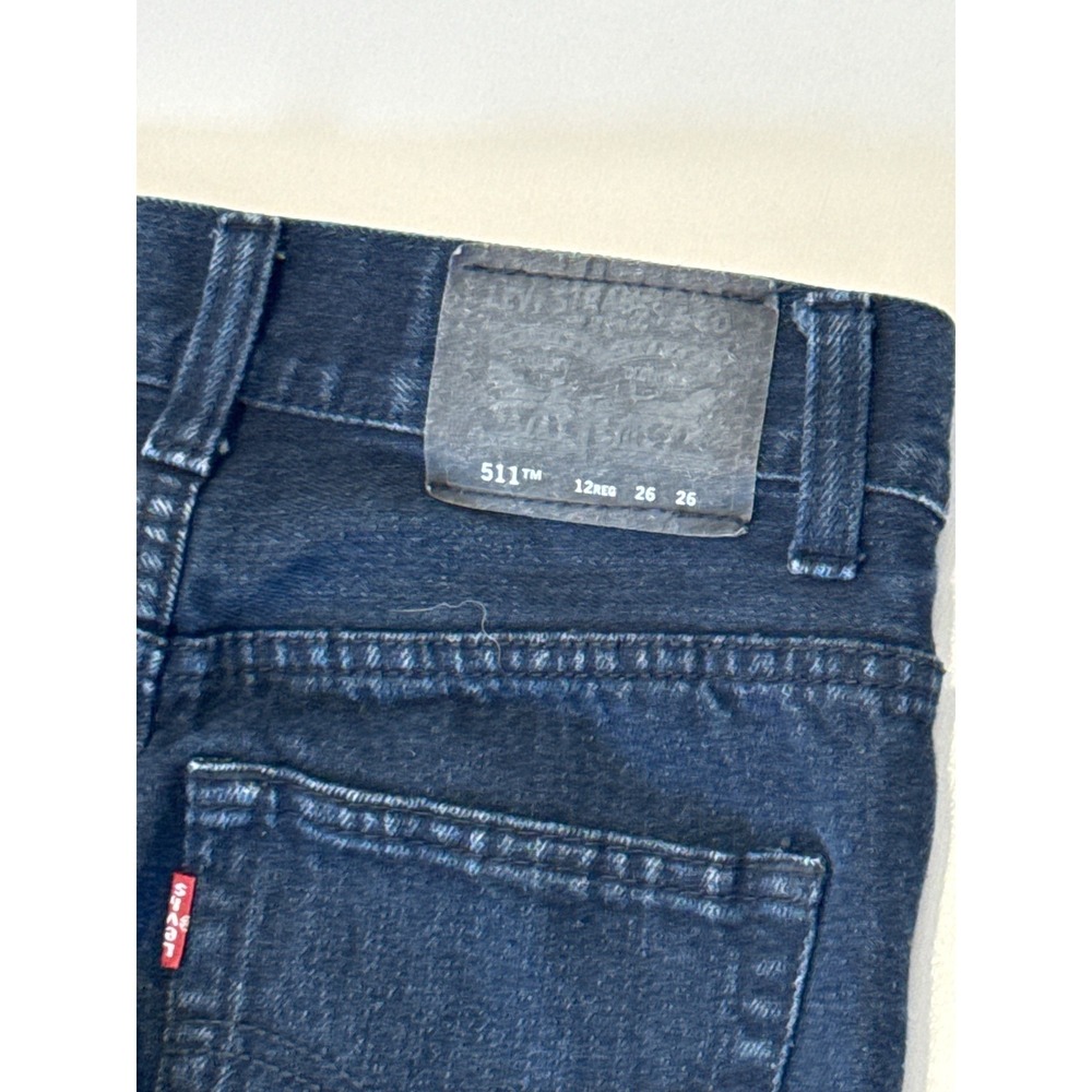 Levis 511 Slim Boys Jeans Dark Wash Indigo Size 12 Regular 26x26 6157-508 - Picture 8 of 9